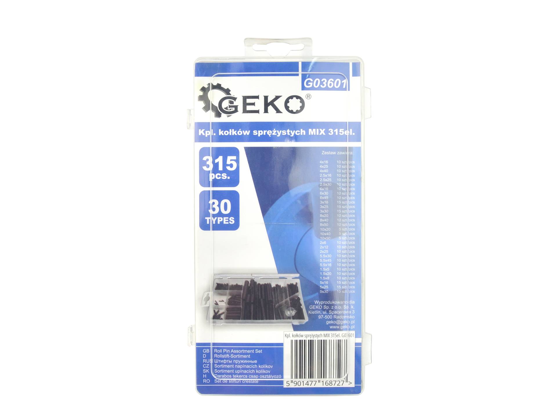 Sada pružných kolíků MIX 315 ks – Geko G03601 4