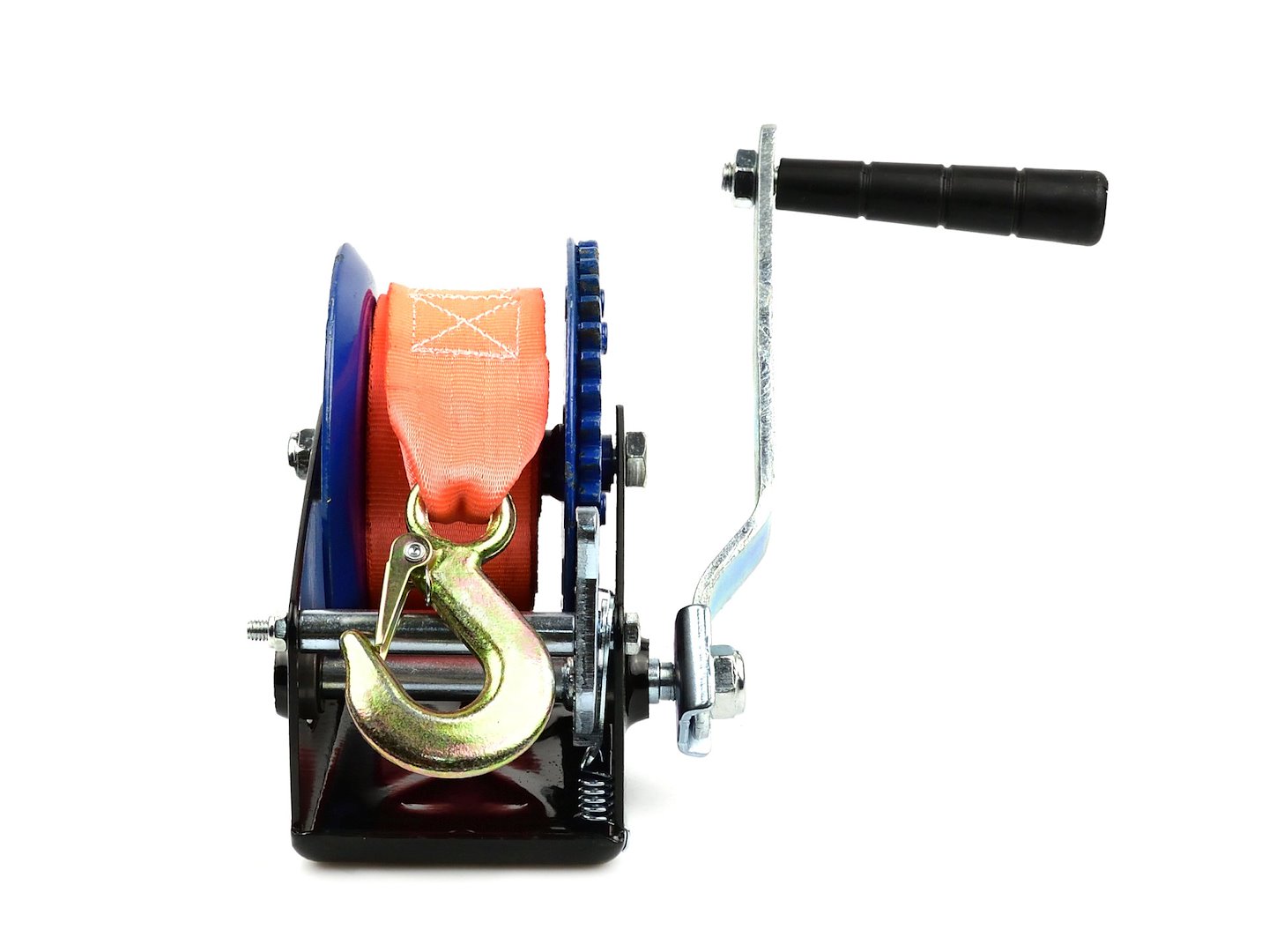 Řemenový naviják s klikou 1200 lb Geko – detail pásu a mechanismu