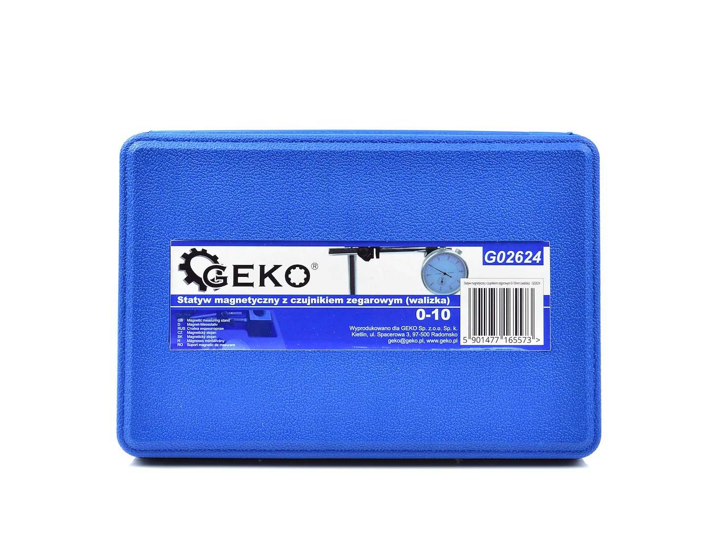 Hodinový senzor 10/0,01 mm na magnetickém stojanu (kufr) – Geko 7