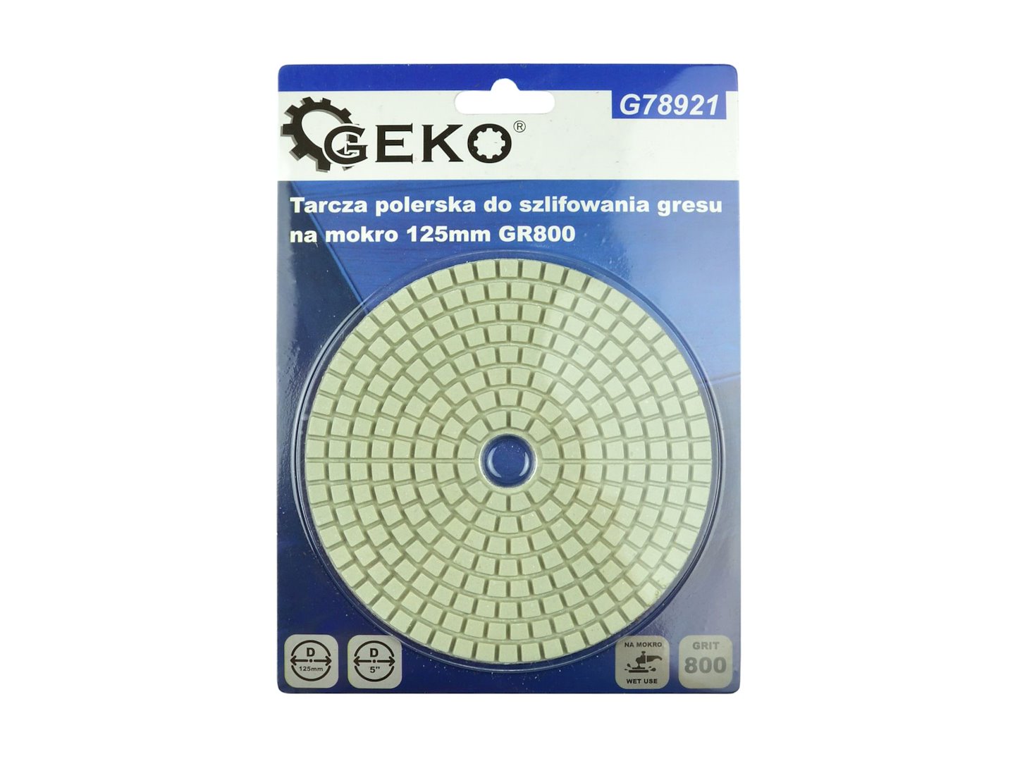 Lešticí kotouč pro mokré broušení dlaždic 125 mm GR800 (5/25/250) – Geko 4