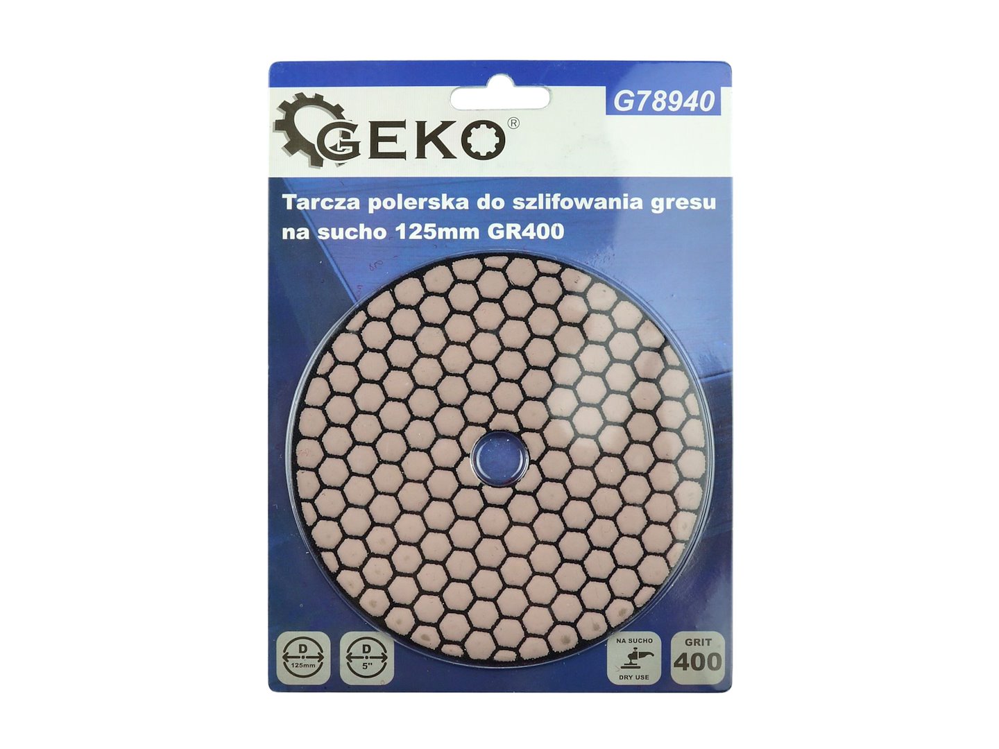 Lešticí kotouč pro suché broušení dlaždic 125 mm GR400 (5/25/250) – Geko 4