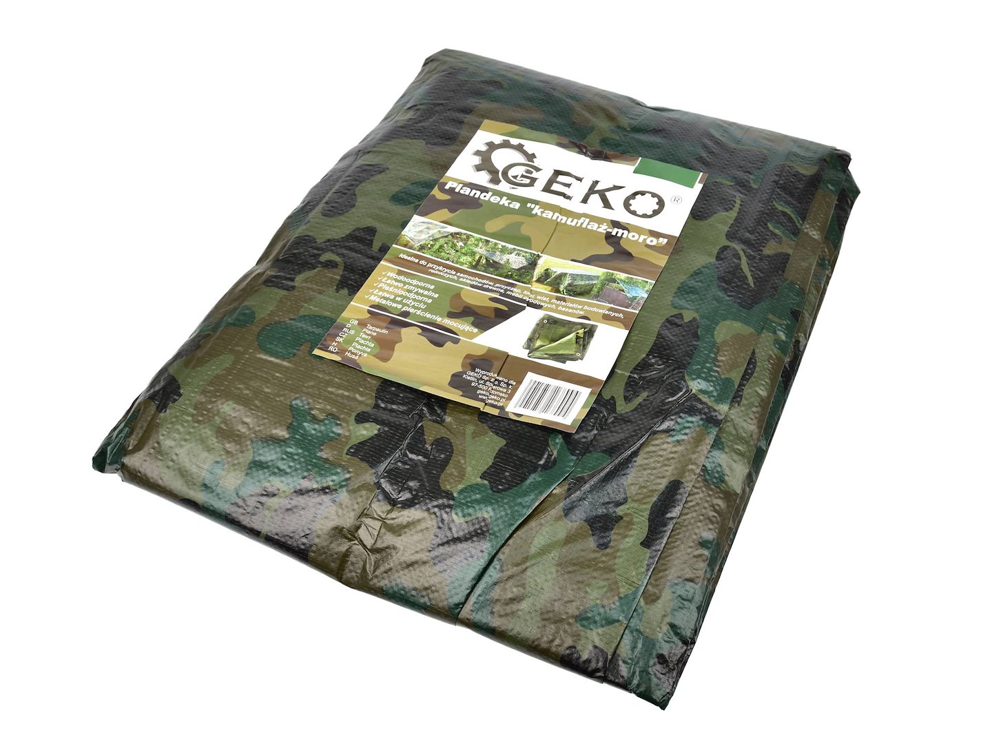 Plachta kamufláž-moro Geko – celkový pohled na složenou plachtu