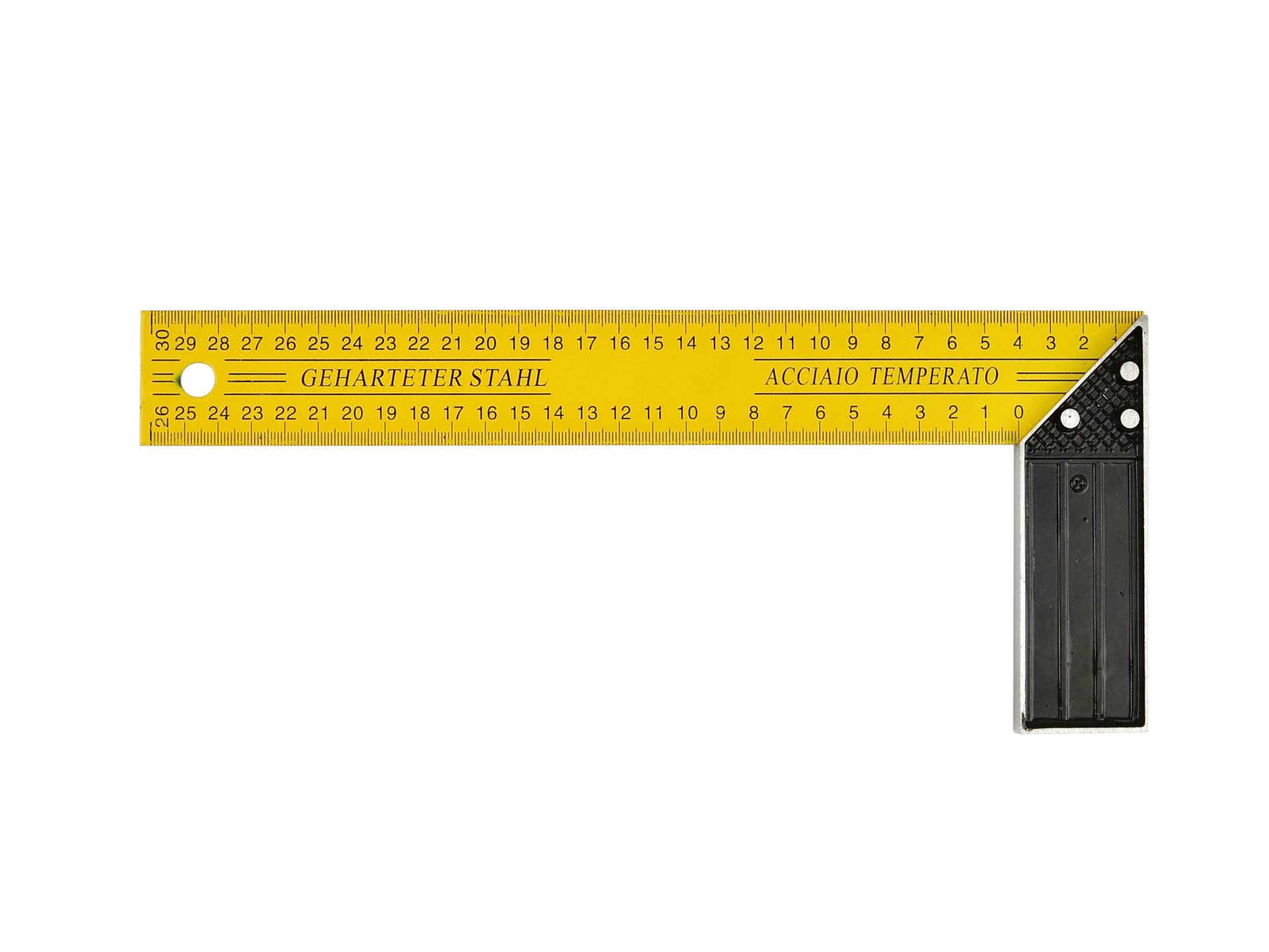 Stavební truhlářský úhelník 300 mm Geko – detail měřítka 12/120
