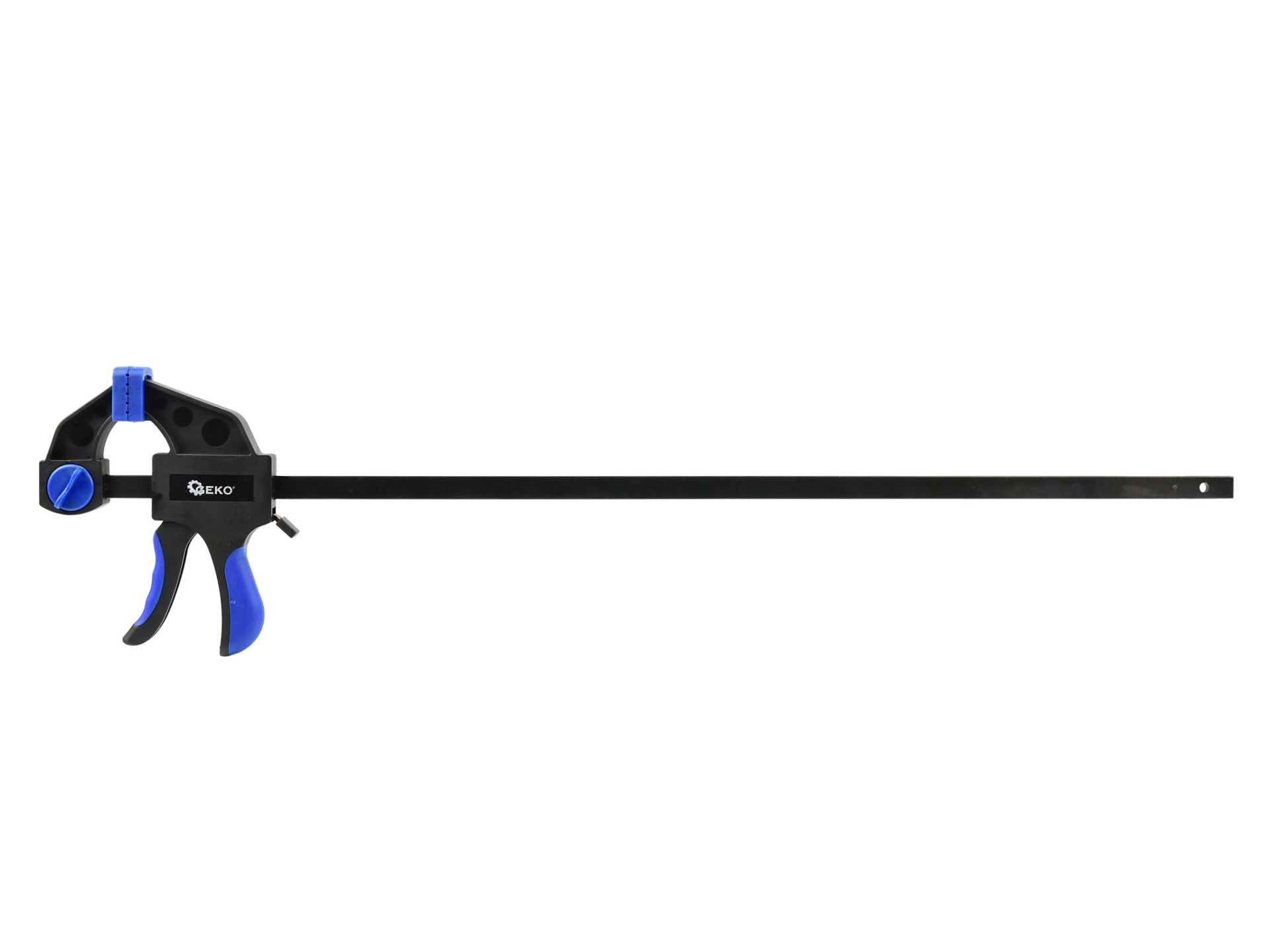 Jednoramenný truhlářský svěrák 600 mm Geko – celkový pohled