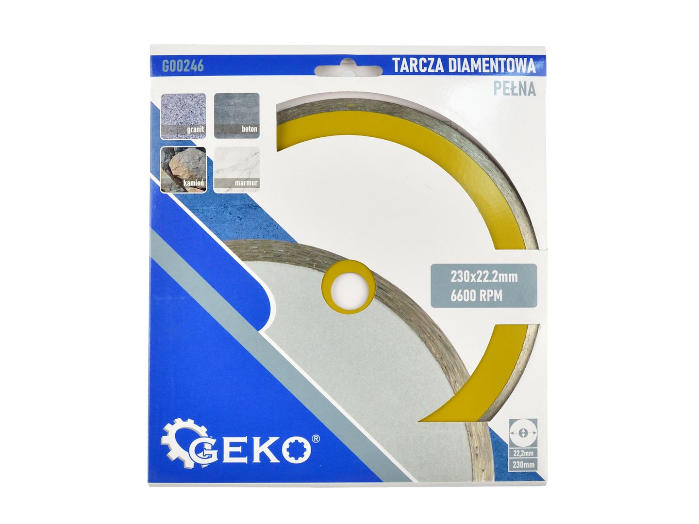 Kotouč průměr 230 mm x 22,23 Plný Geko – detail otvoru 22,23 mm