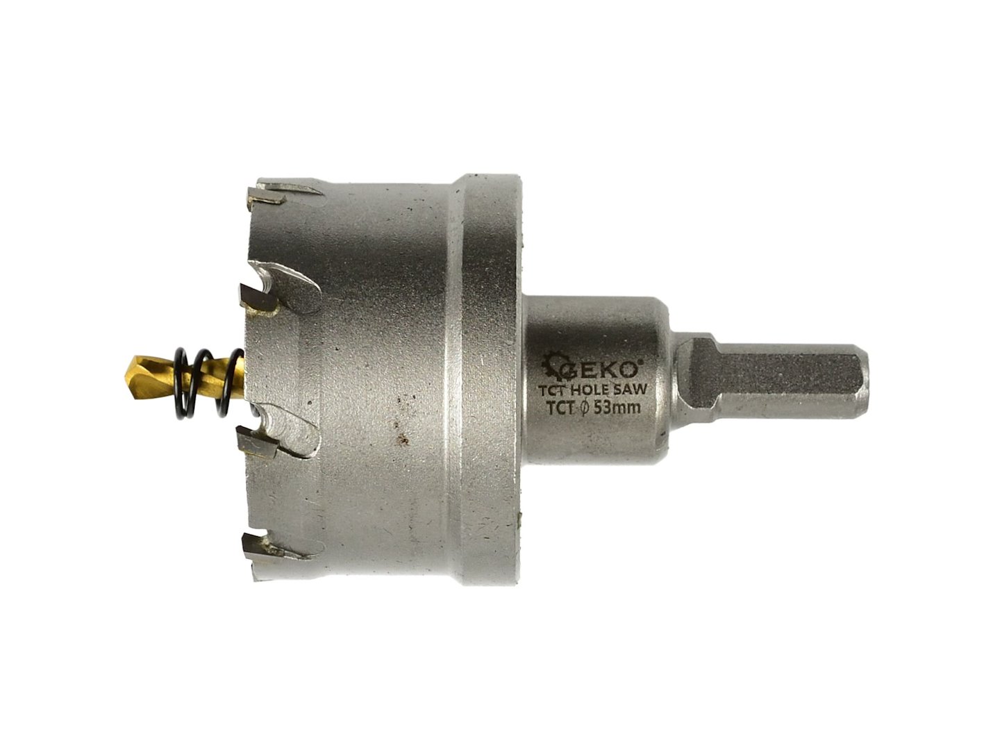 Korunka do metalu 53 mm s titanovým vrtákem Geko – celkový pohled na produkt