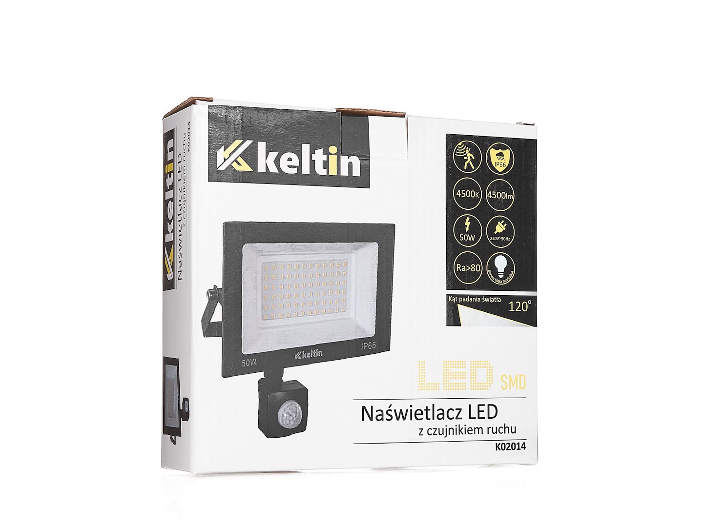 LED světlomet 50 W s pohybovým senzorem – neutrální bílá 4500 K (Geko) 7