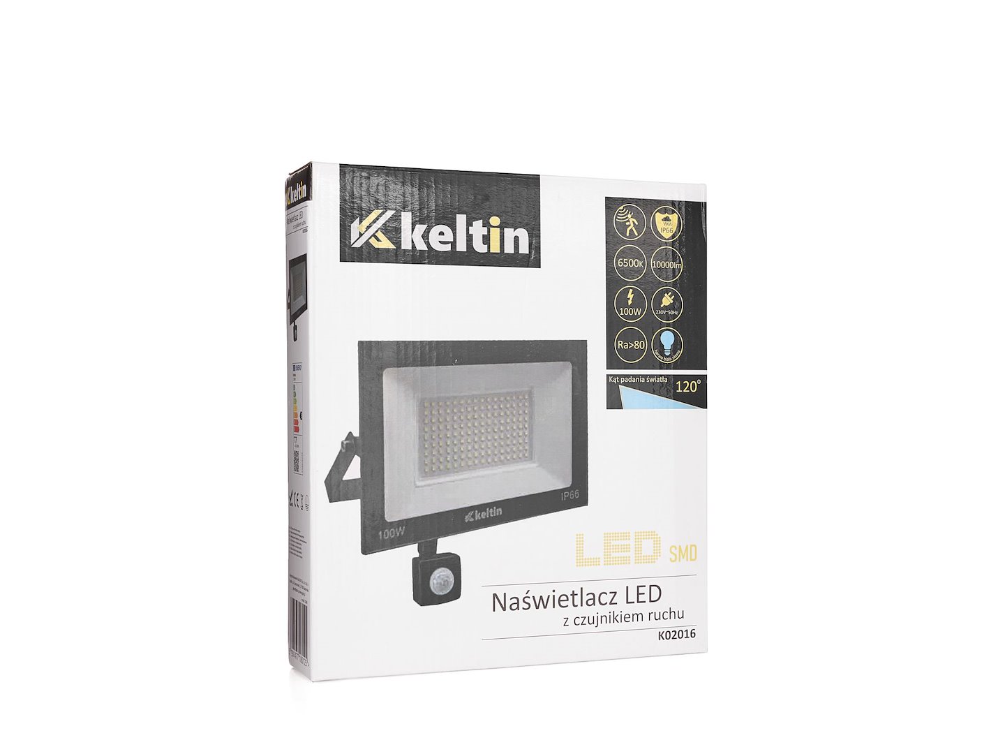 LED světlomet 100 W s pohybovým senzorem – studená bílá 6500 K (Geko) 7