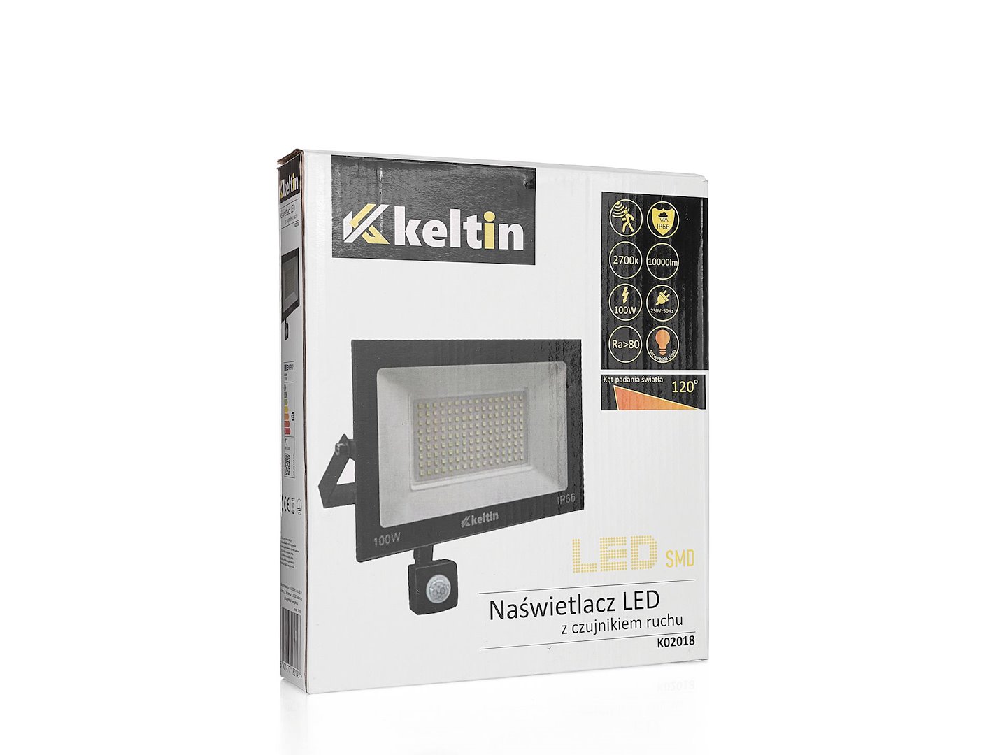 LED světlomet 100 W s pohybovým senzorem – teplá bílá 2700 K (Geko) 7