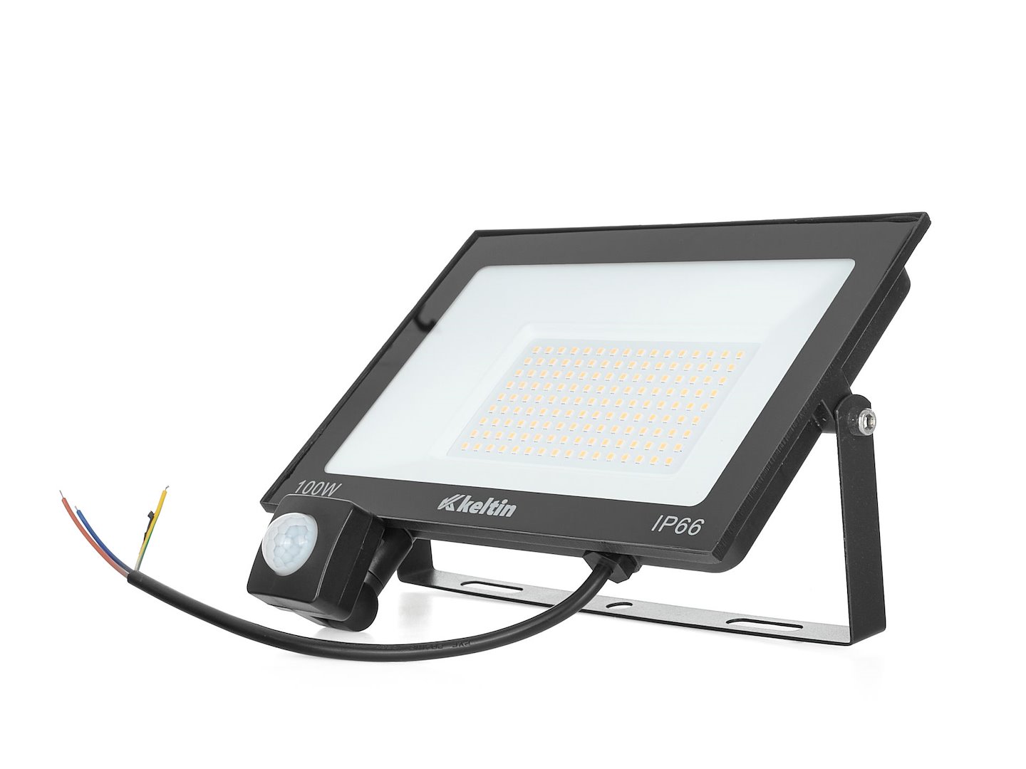 LED světlomet 100 W s pohybovým senzorem – teplá bílá barva světla
