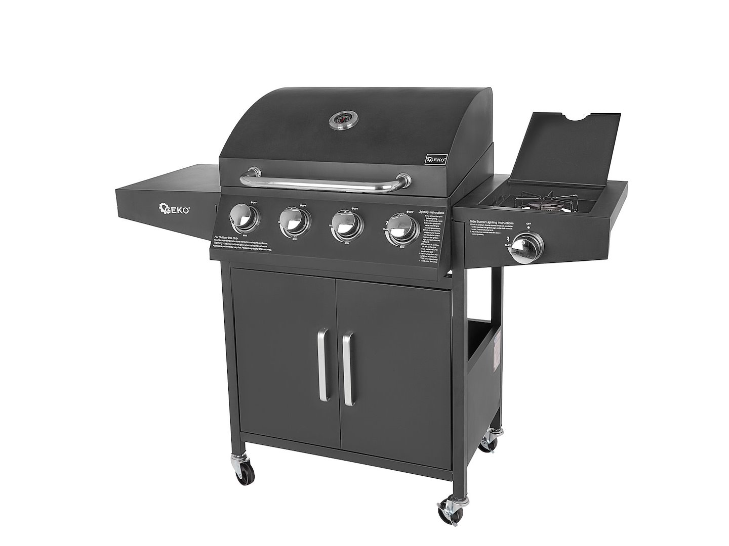 Plynový gril Geko G80516 – ovládací panel hořáků