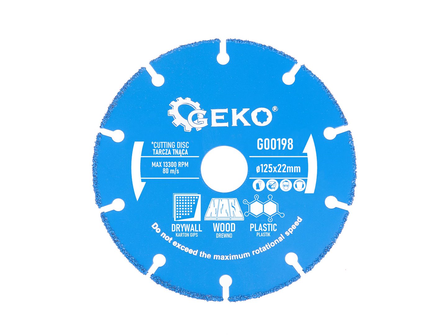 Řezací kotouč Geko 125 x 22,2 mm – celkový pohled na kotouč