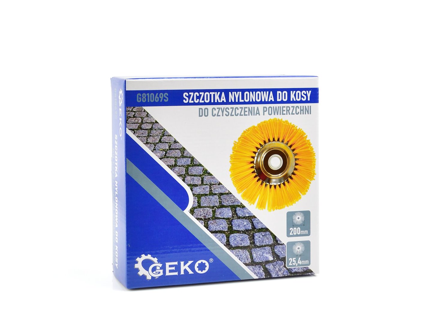 Nylonová kartáč Geko 200x25,4 mm – upevňovací otvor 25,4 mm