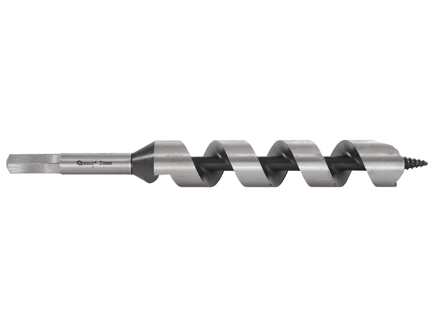 Spirálový vrták do dřeva 26×230 mm GEKO – pohled na celý vrták