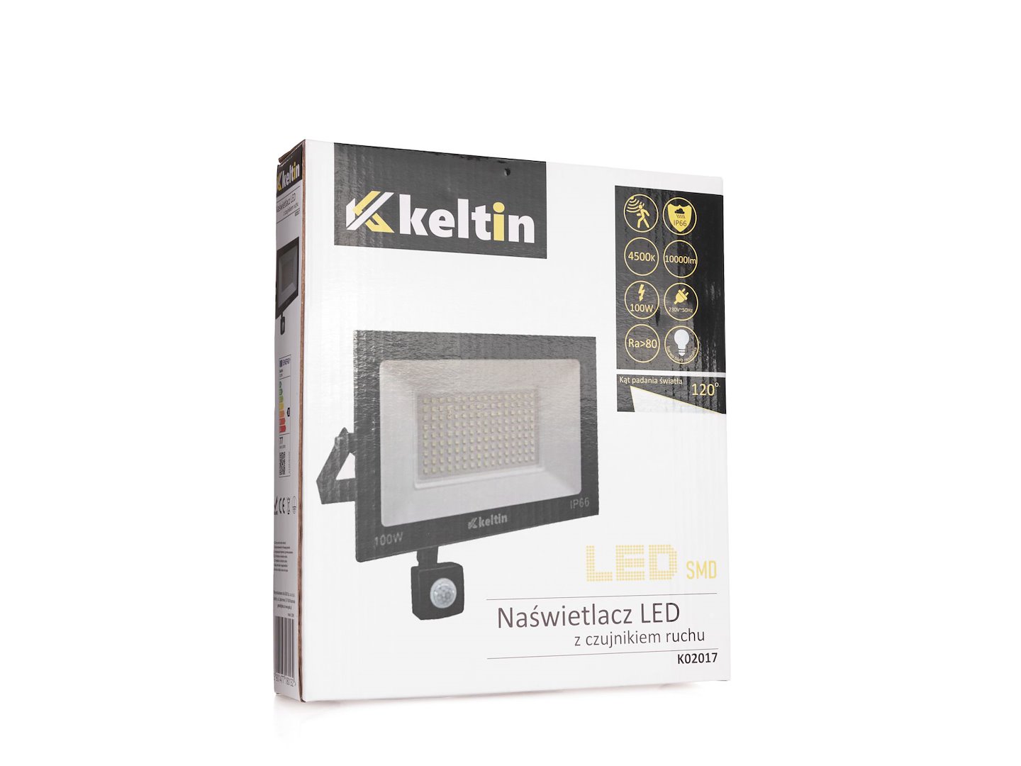 LED světlomet 100 W s pohybovým senzorem – neutrální bílá 4500 K (Geko) 7