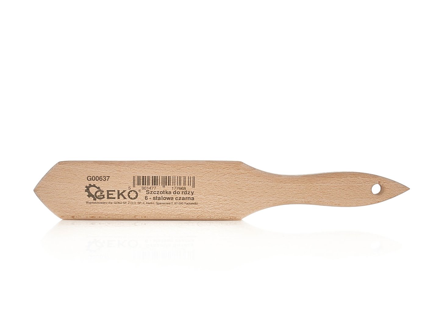 Drátěný kartáč Geko G00637 – detail dřevěné rukojetě