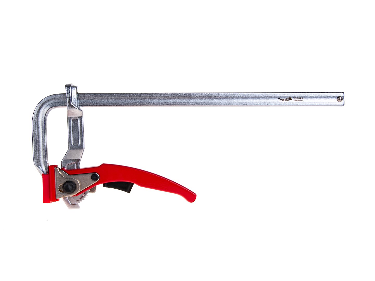 Kovaný ráčnový svěrák typu F 250x80mm – detail ráčnového mechanismu