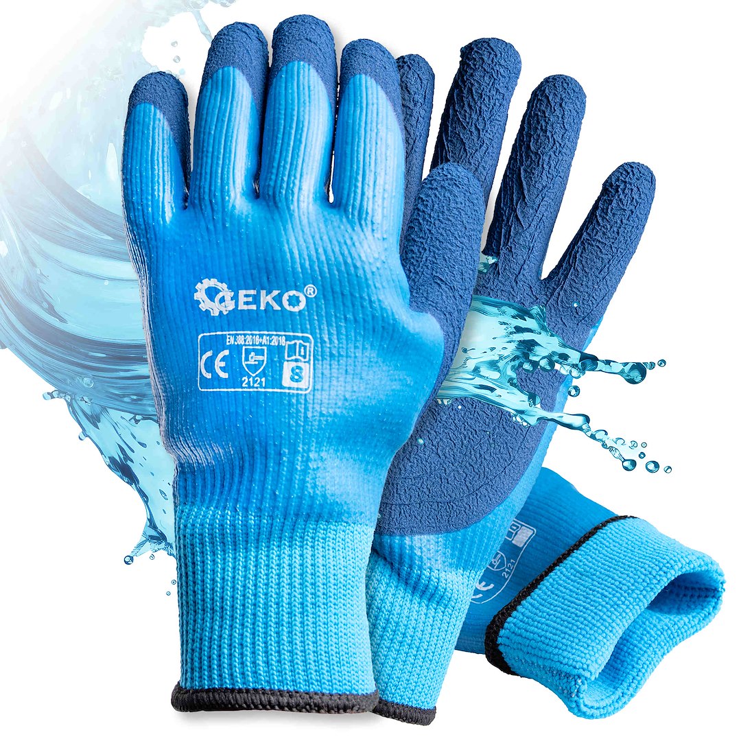 Pracovní rukavice Geko voděodolné zateplené vel. 8 – detail latexové vrstvy