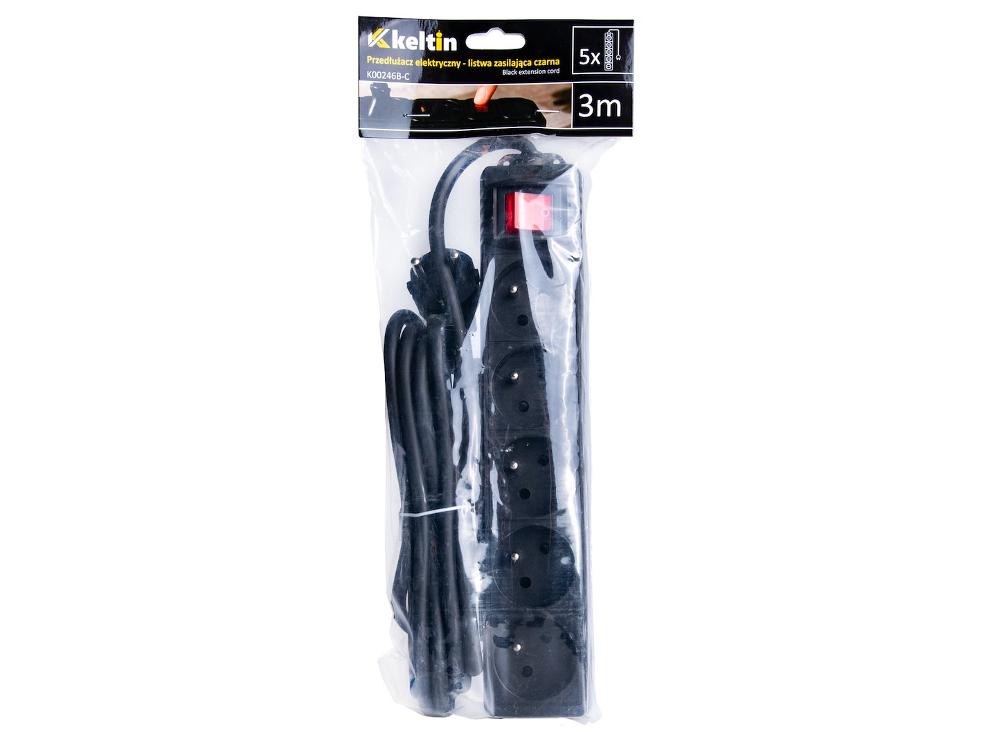 Prodlužovací kabel Geko – detail zásuvek napájecí lišty