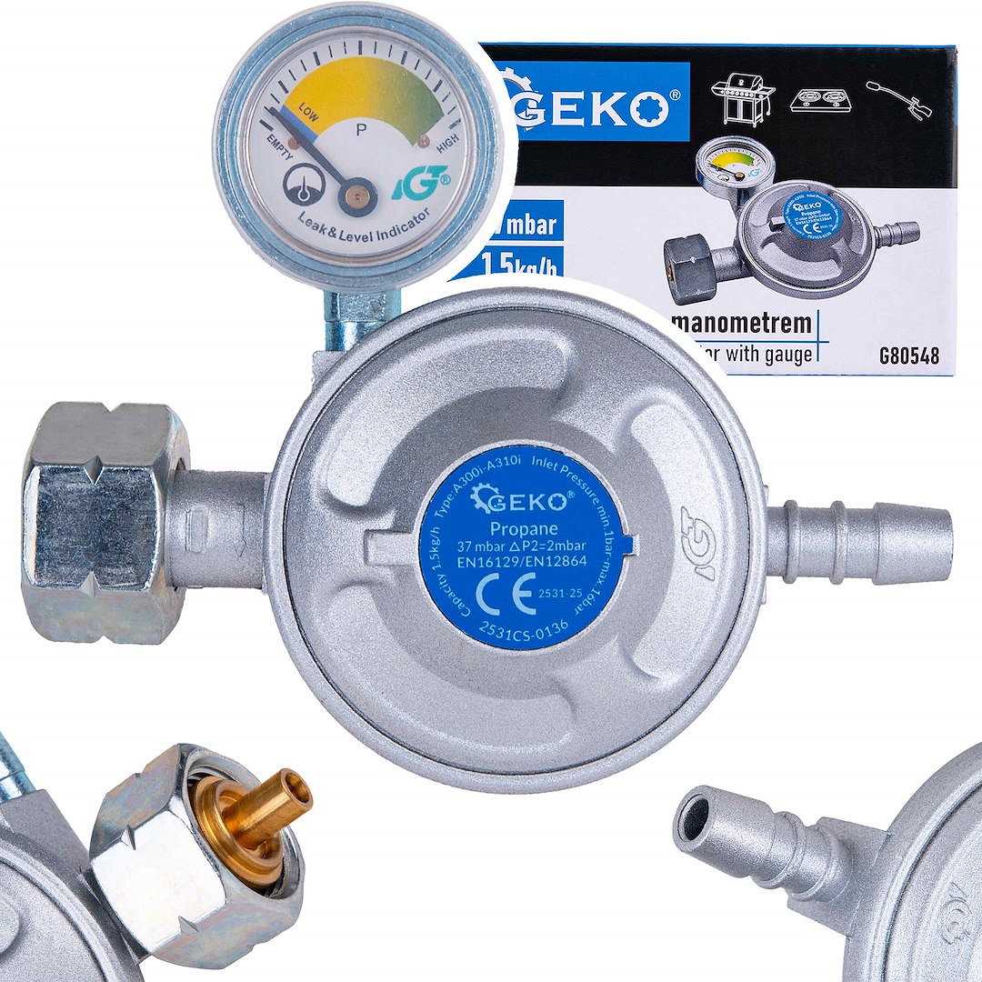 Plynový redukční ventil s manometrem 37 mbar 1,5 kg/h (50) 1
