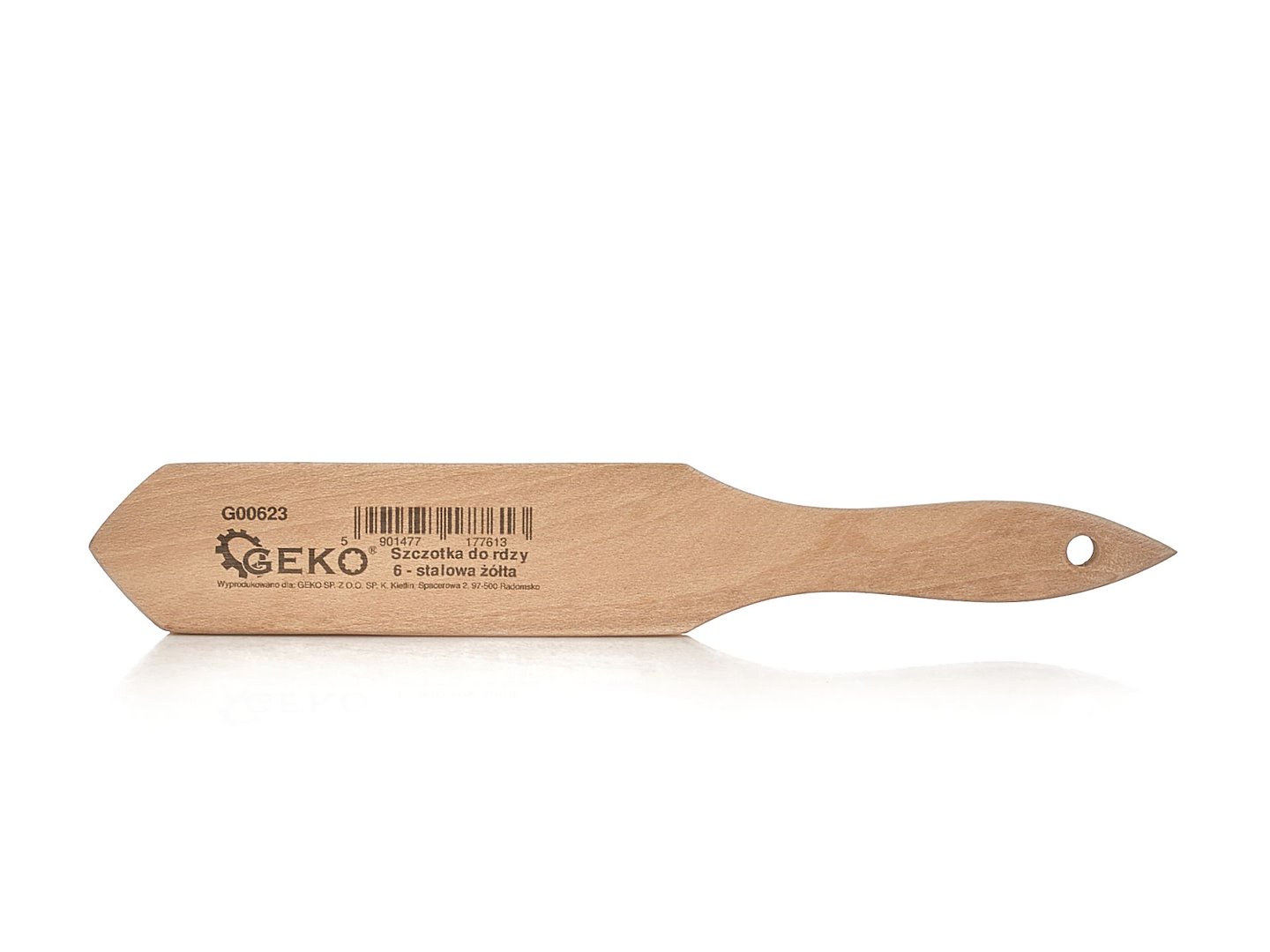 Drátěný kartáč na rez Geko – detail dřevěné rukojeti