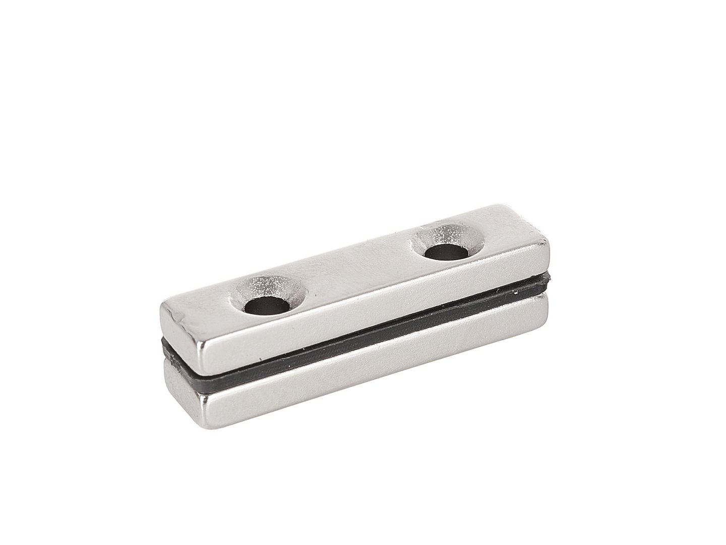 Neodymový plochý magnet s otvory pro šrouby 40x10x5mm – celkový pohled