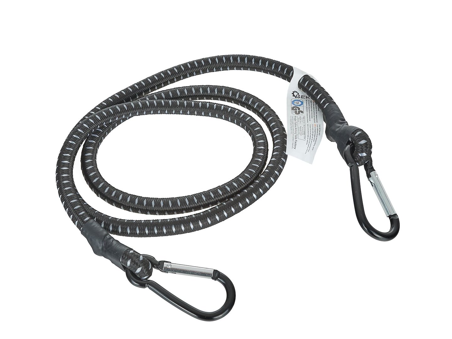 Transportní guma Geko 10 mm x 120 cm s karabinami – celkový pohled