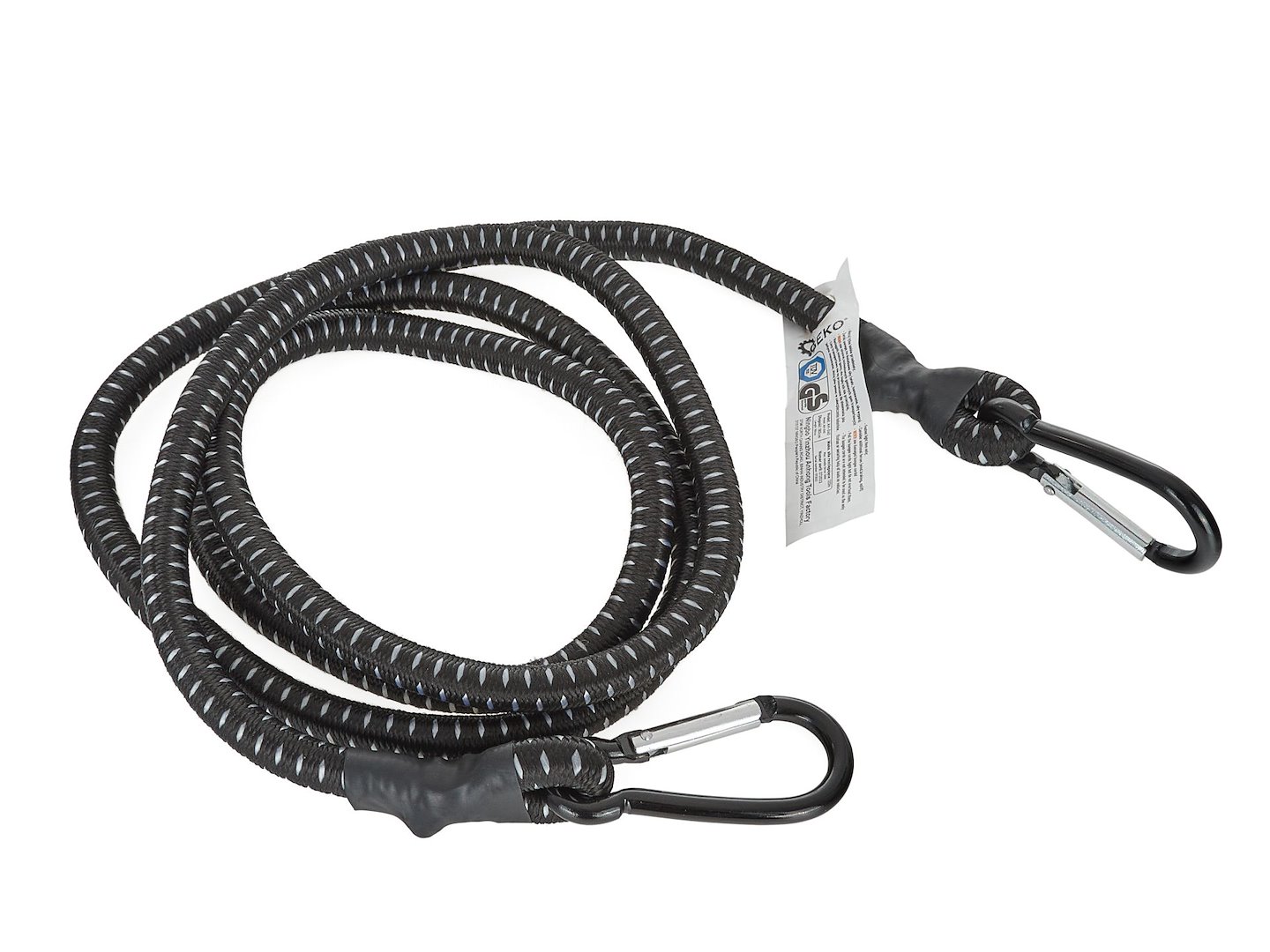 Transportní guma Geko 10 mm x 180 cm s karabinami – celkový pohled na produkt
