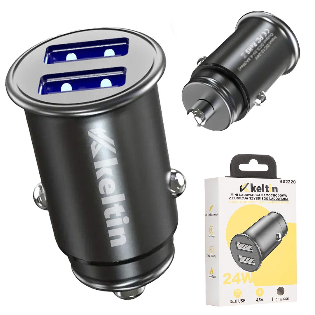 Mini nabíječka do auta s funkcí rychlého nabíjení 24 W 4,8 A 7