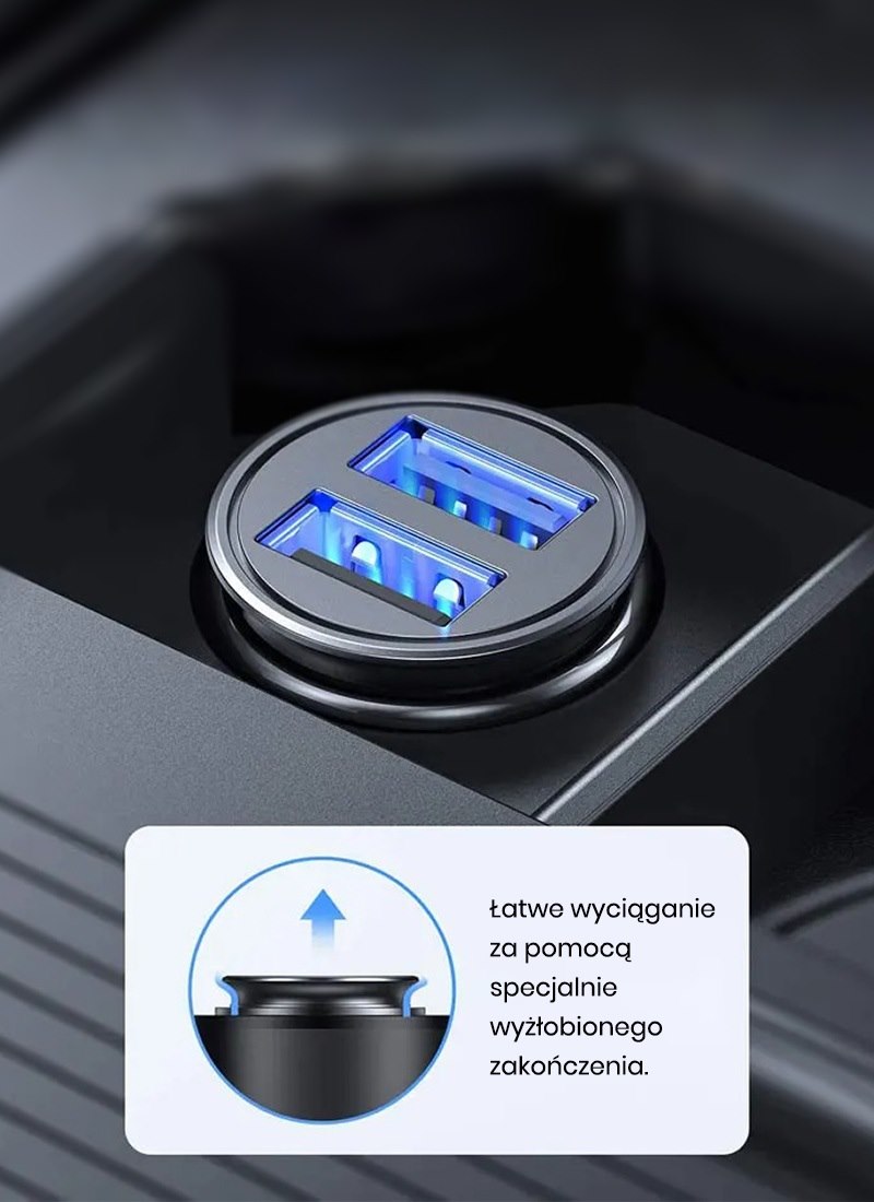 Mini nabíječka do auta GEKO 24W – USB port detail