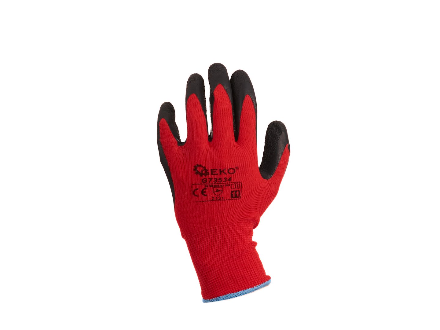 Ochranné rukavice GEKO r.11 latex červené – detail dlaně
