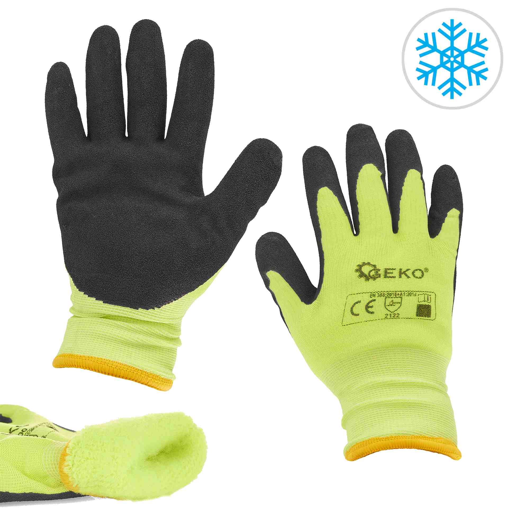 Pracovní rukavice zateplené zimní fluorescenční velikost 10 – Geko G75002 5