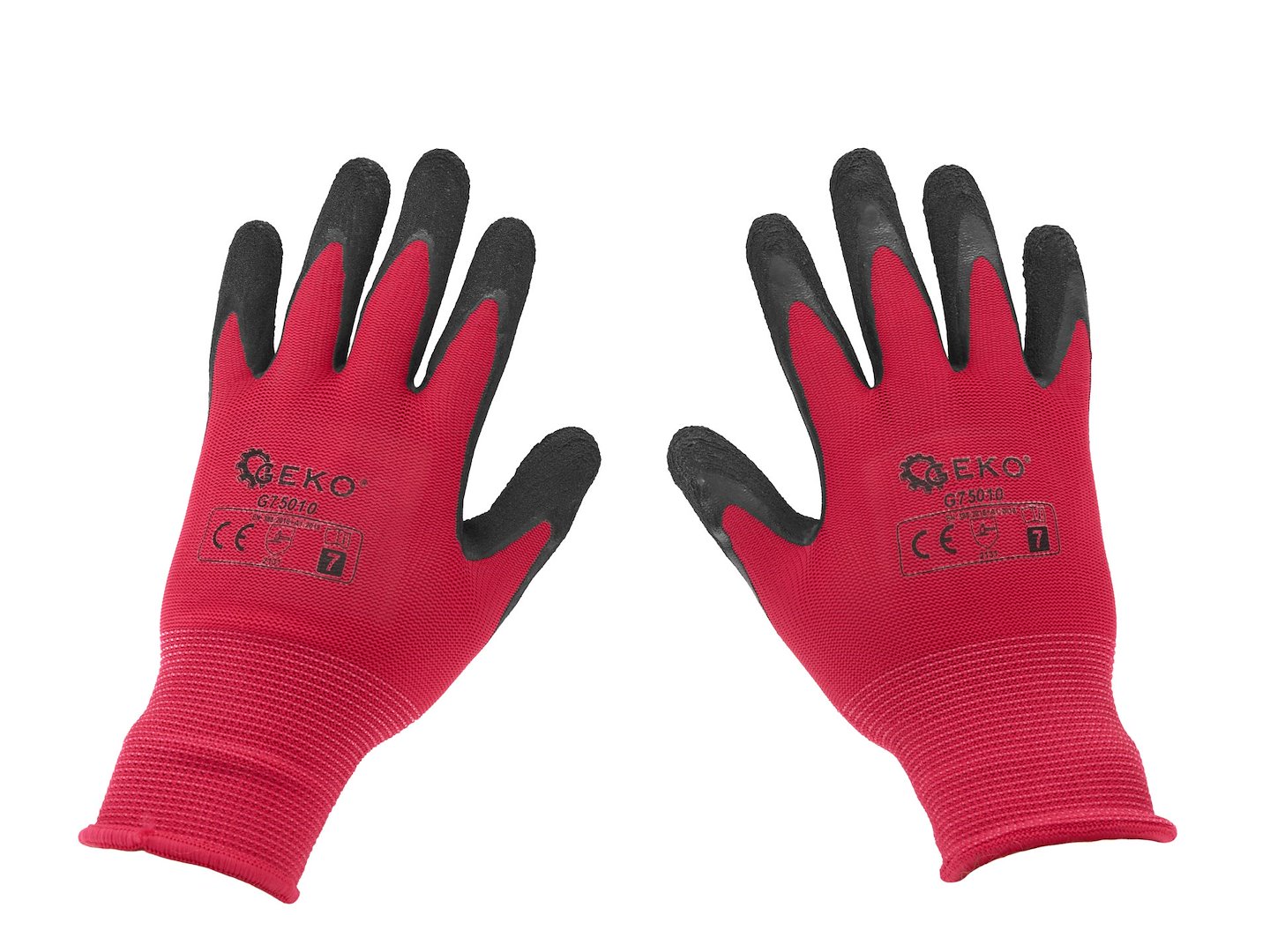 Ochranné rukavice Geko G75010 vel. 7 růžové – celkový pohled