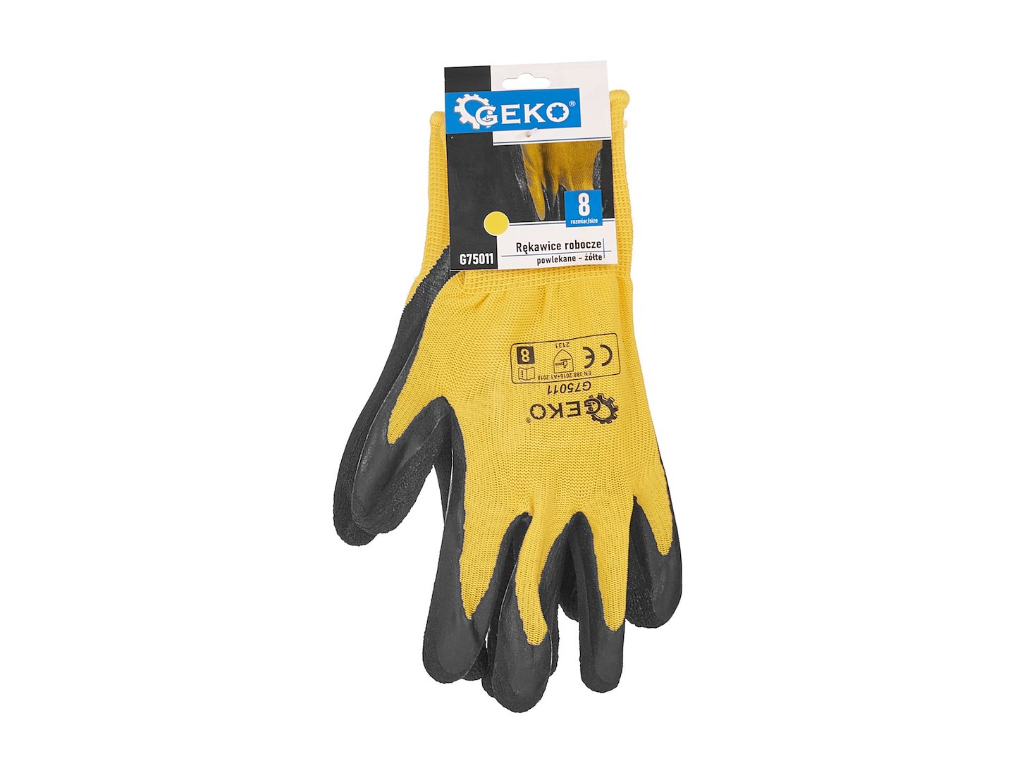 Ochranné rukavice Geko G75011 vel. 8 žluté – balení 12 párů