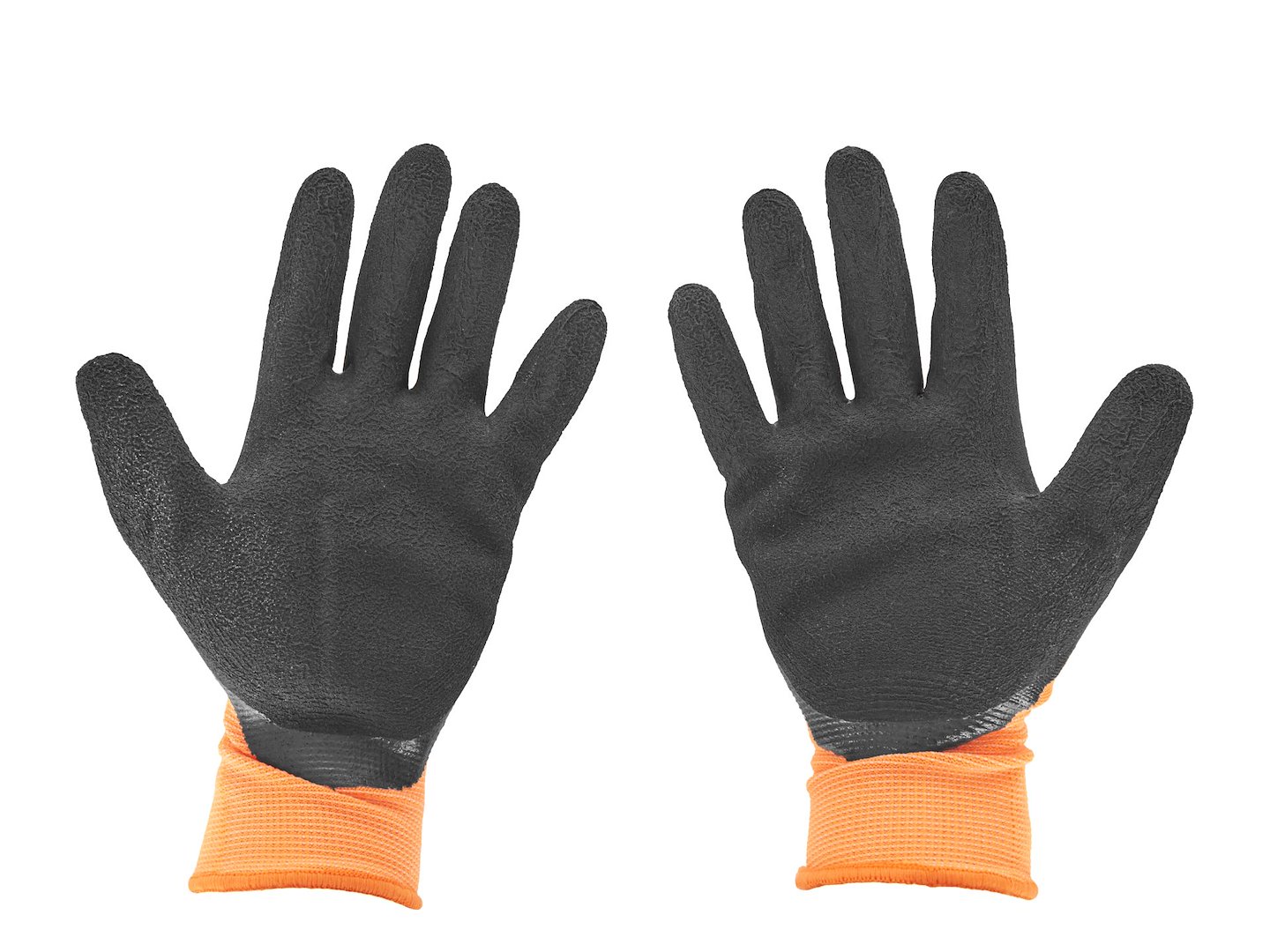 Ochranné rukavice potažené vel. 9 oranžové – detail potahu a materiálu