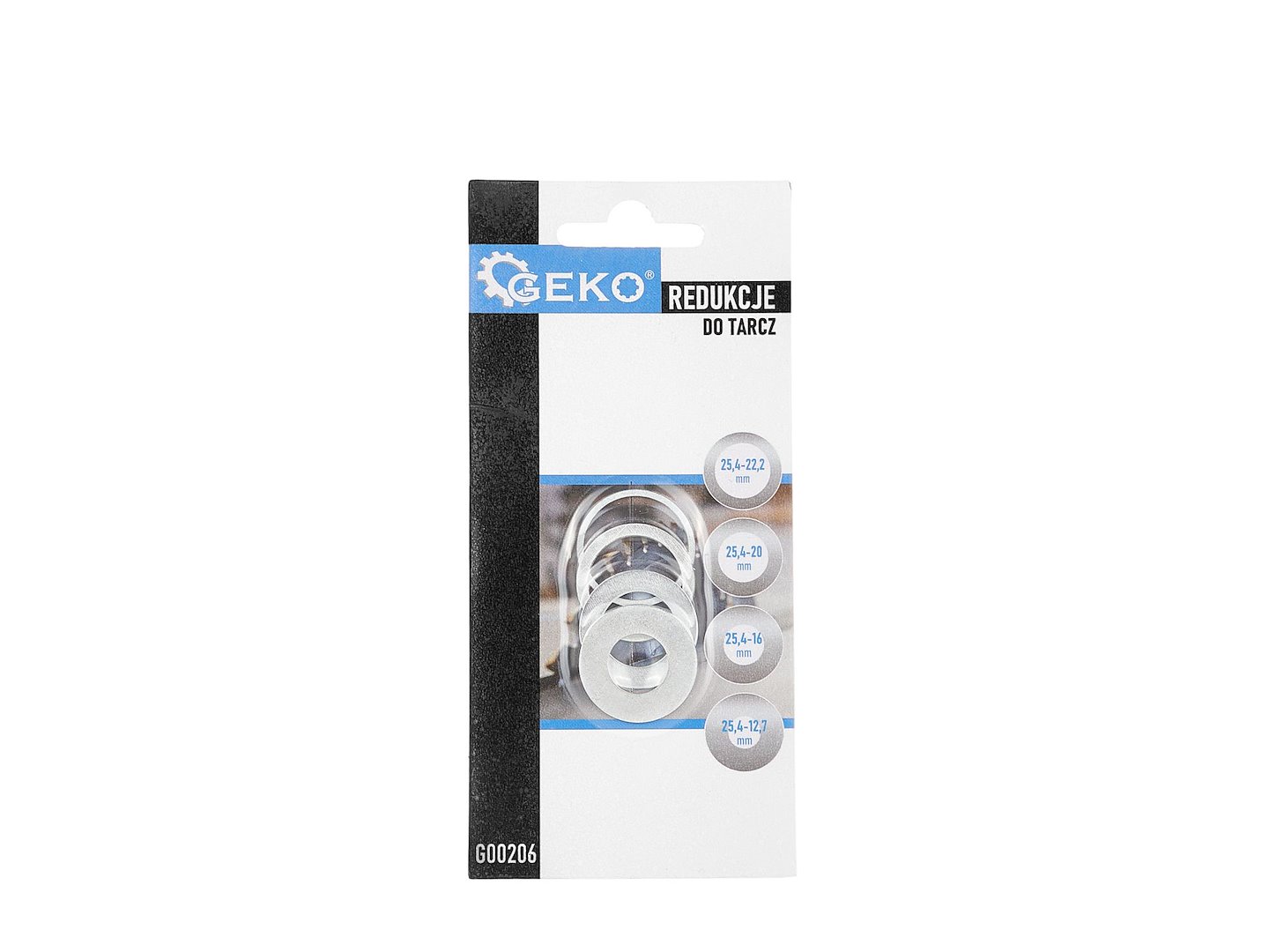 Redukce na kotouče Geko 4 ks – sada redukčních kroužků 25,4 mm