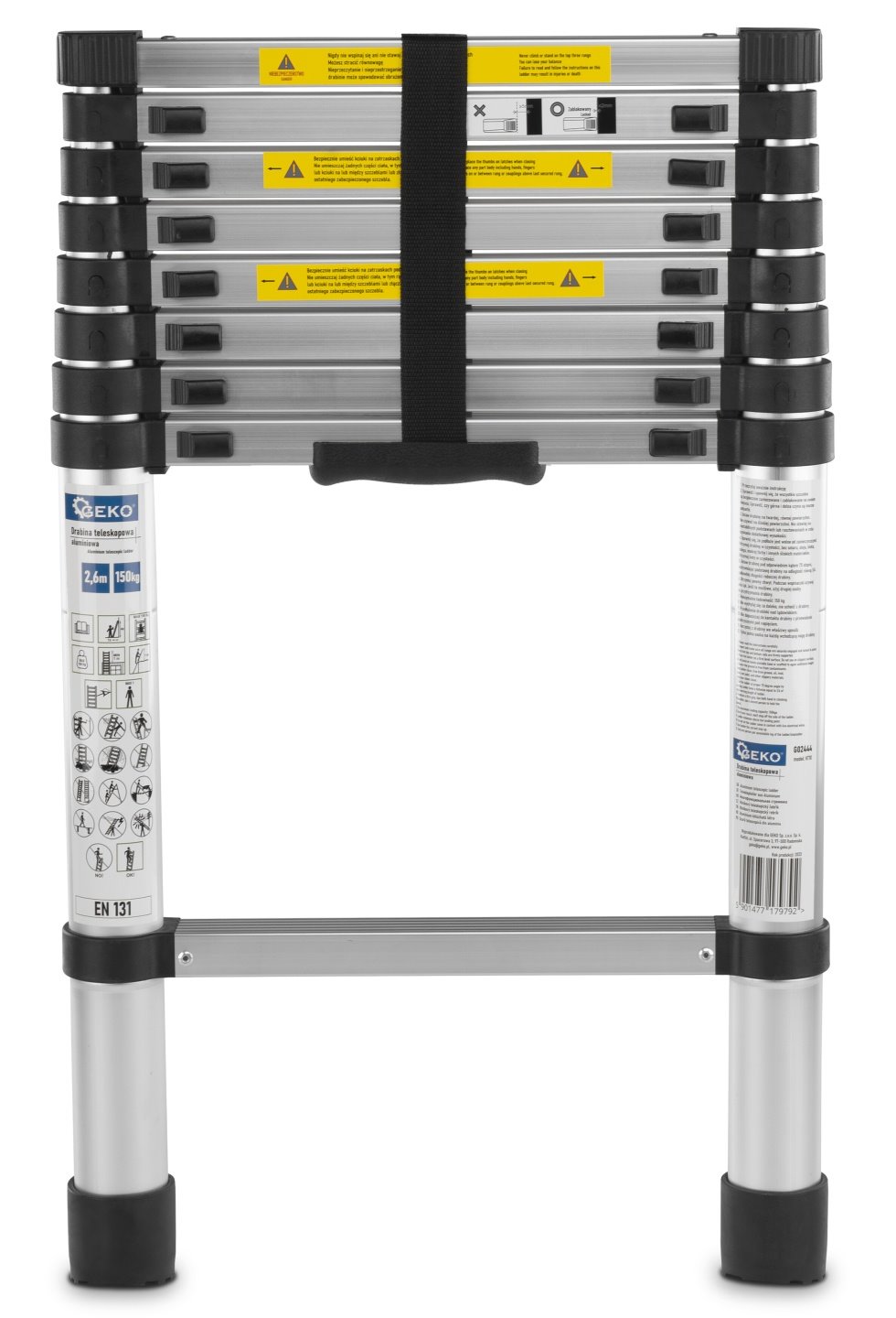 Teleskopický hliníkový žebřík 2,6 m 150 kg (1) 2