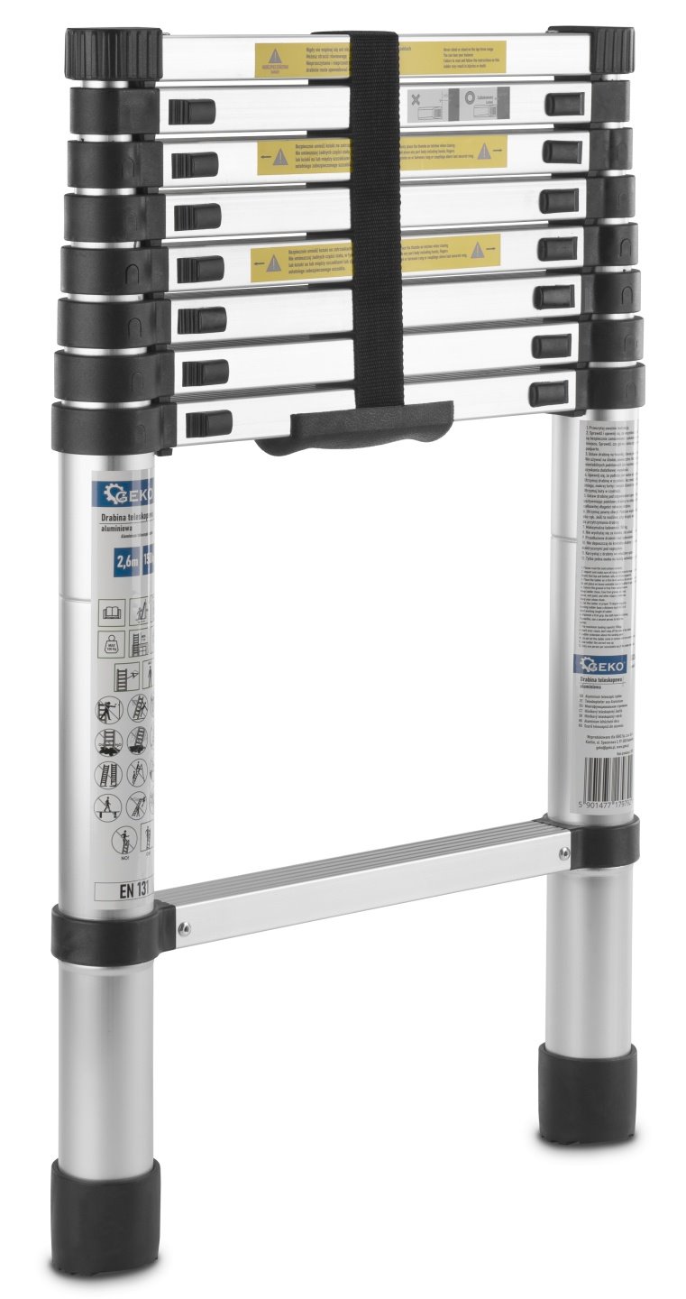 Teleskopický hliníkový žebřík 2,6 m 150 kg (1) 3