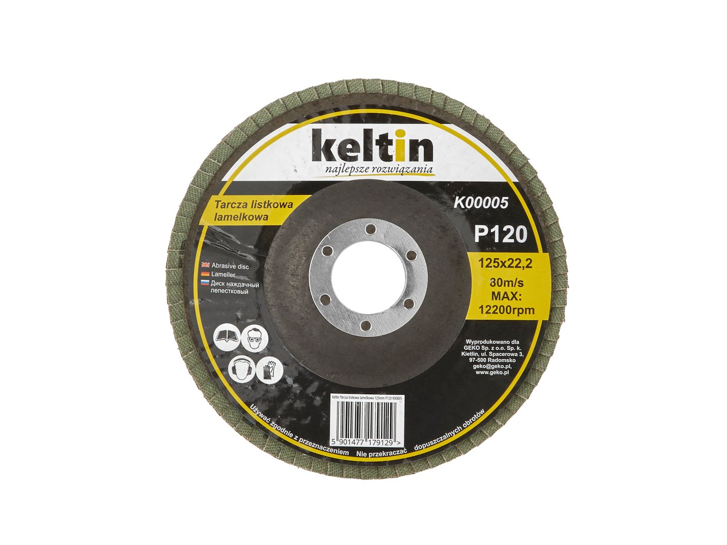 Lamelový kotouč 125 mm P120 Geko – pohled na kotouč