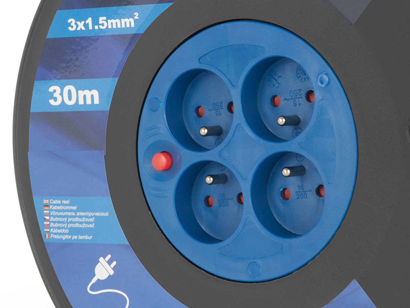 Elektrická prodlužovací šňůra s navijákem 3x1,5 mm2, 30 m (1) 3