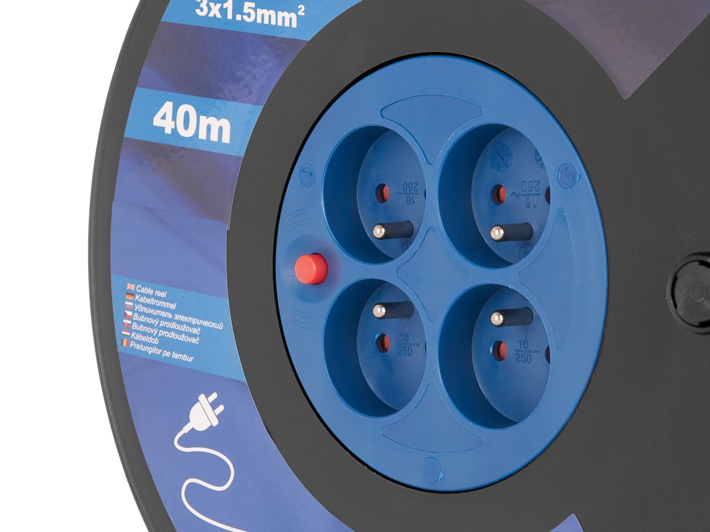 Elektrická prodlužovací šňůra s navijákem 3x1,5 mm2, 40 m (1) 3