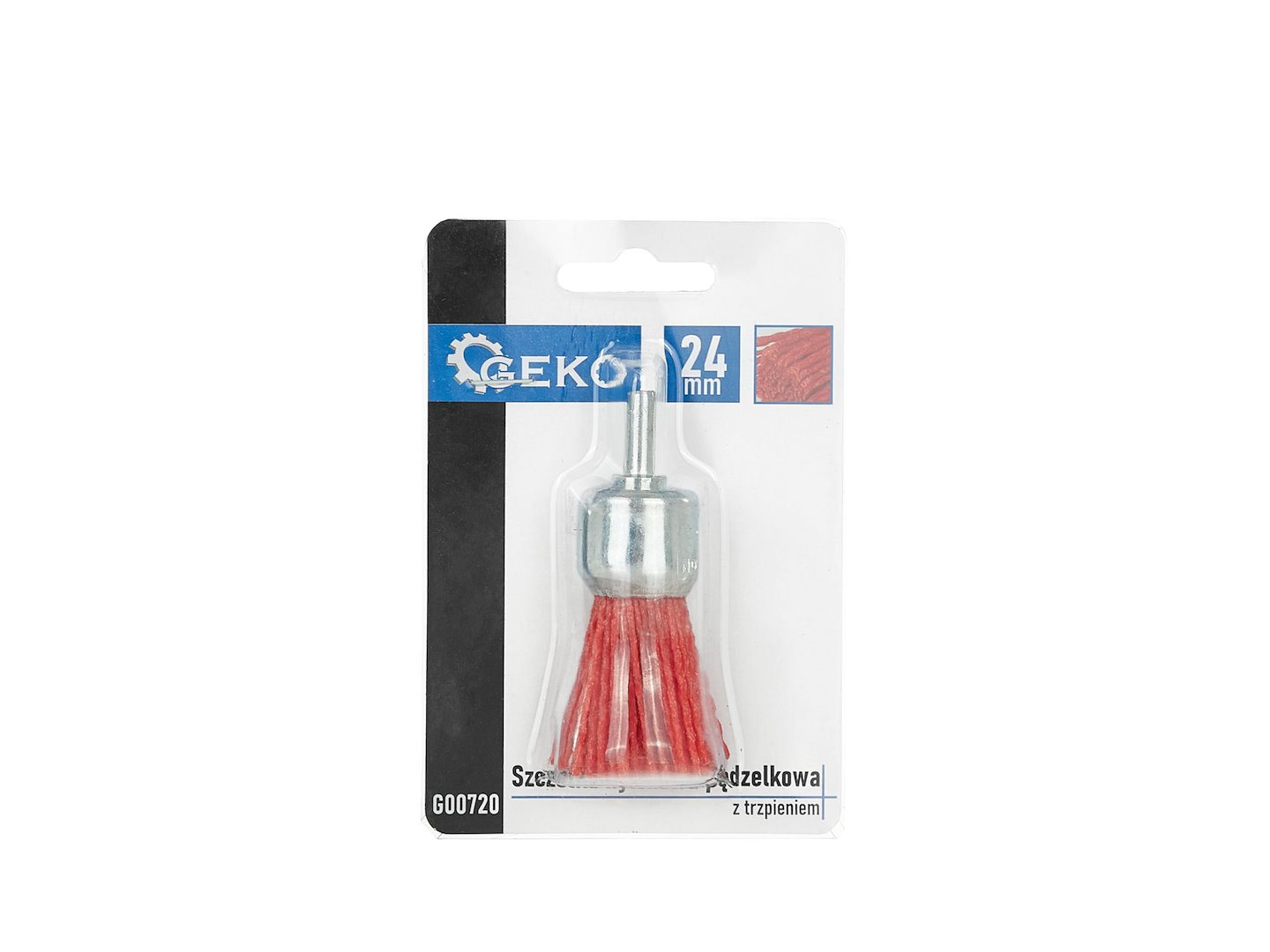 Drátěný kartáč nylonový štětec s dříkem 24 mm – detail dříku a upnutí