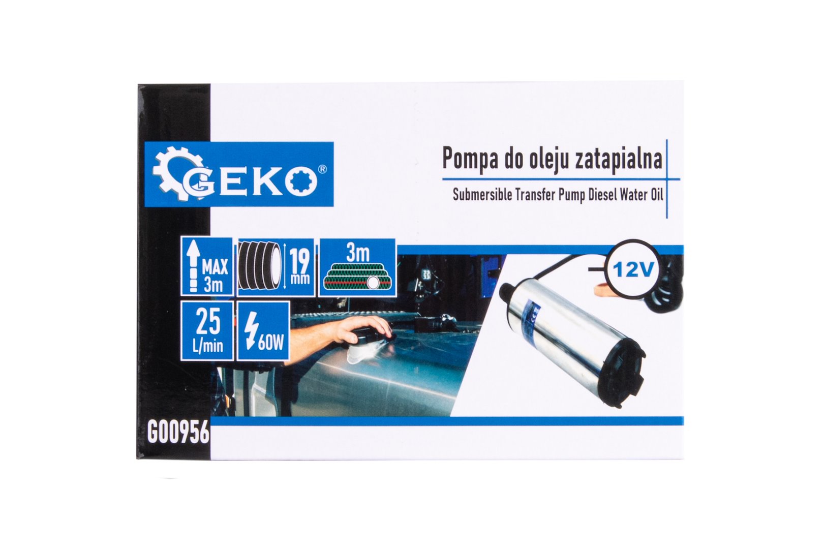 Ponorné olejové čerpadlo 12 V, 52 mm, s kabelem 3 m (40) – Geko 7