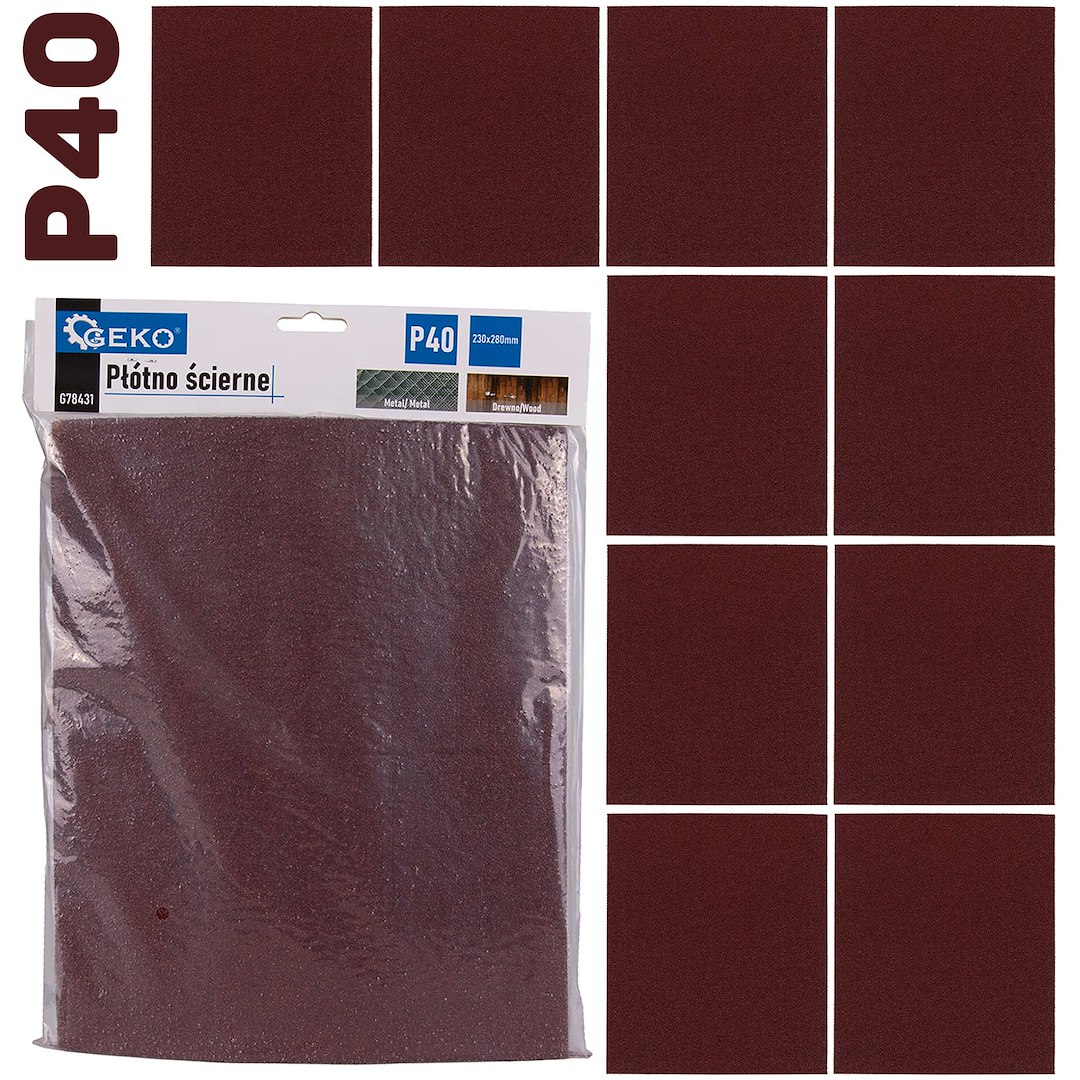 Brusný hadřík Geko 230x280 mm P40 – čelní pohled na list