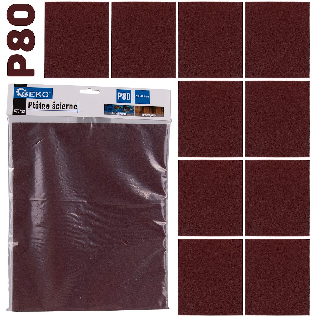 Brusné plátno Geko 230x280 mm P80 – celkový pohled