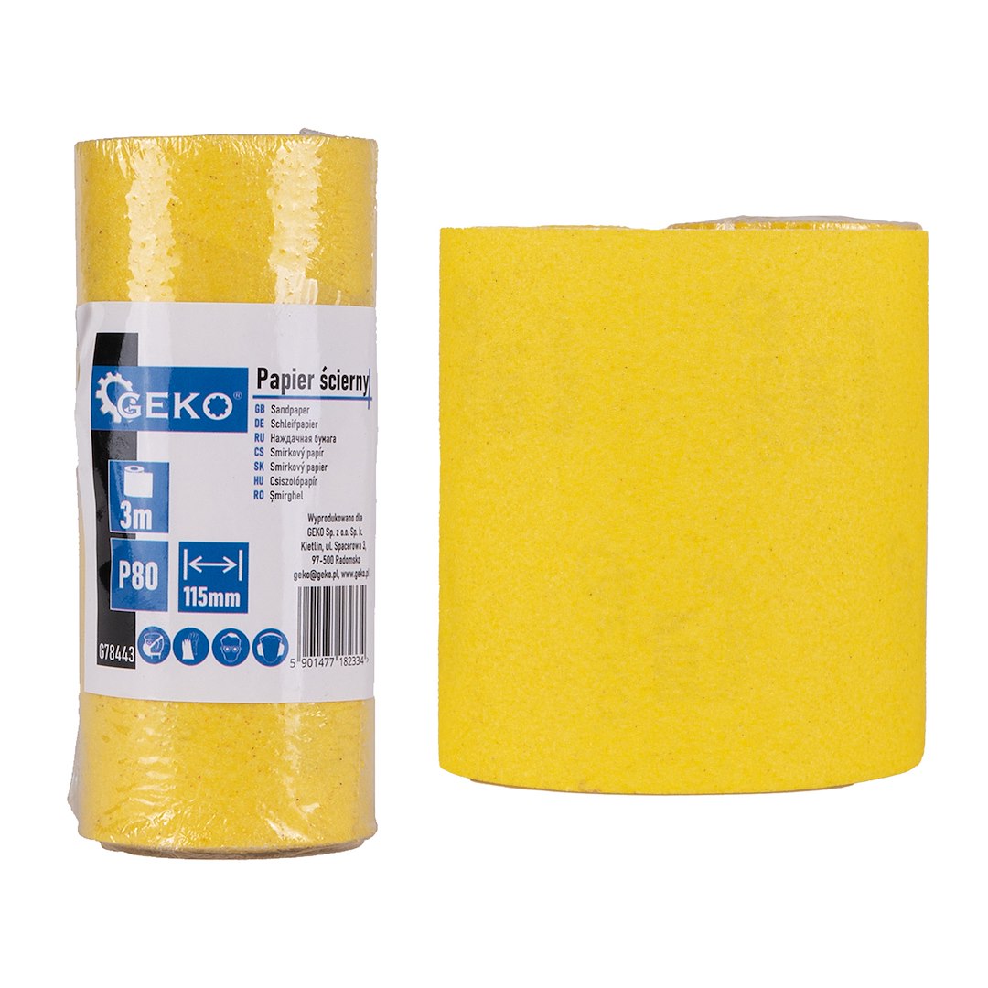 Brusný papír role 115 mm x 3 m P80 – celkový pohled na roli