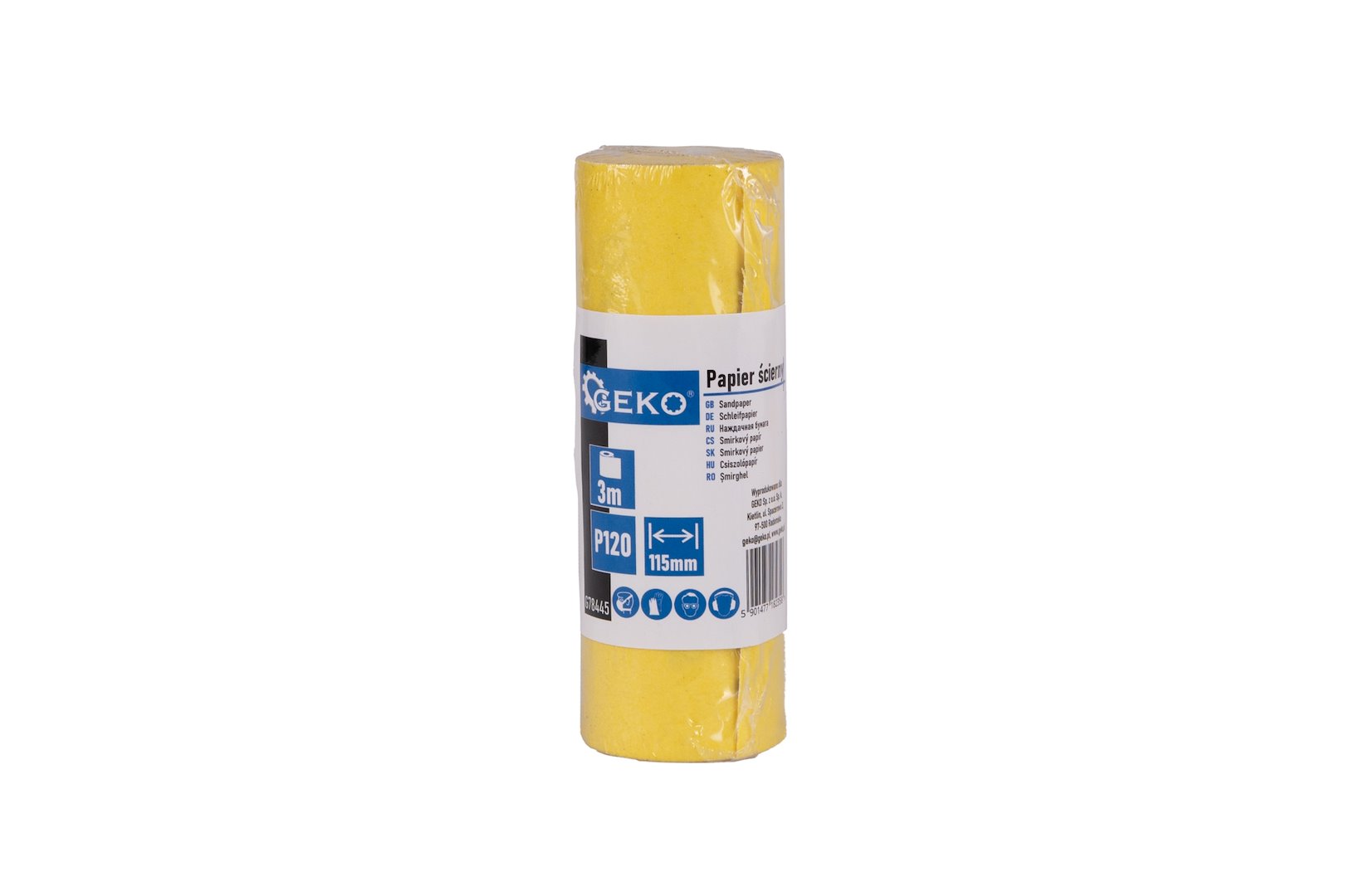Brusný papír Geko role 115 mm x 3 m P120 – detail zrnitosti