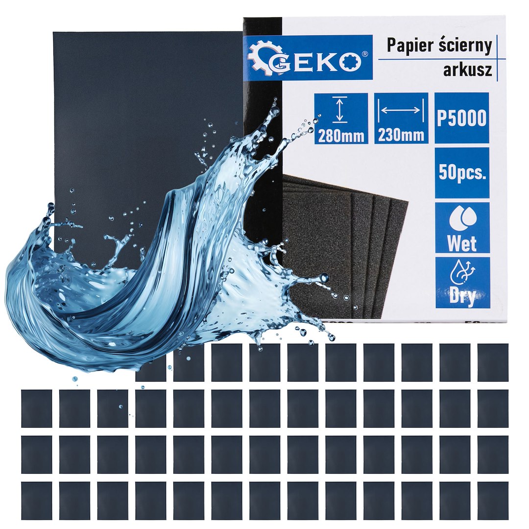 Vodní brusný papír Geko 230x280 mm P5000 – celkový pohled na list