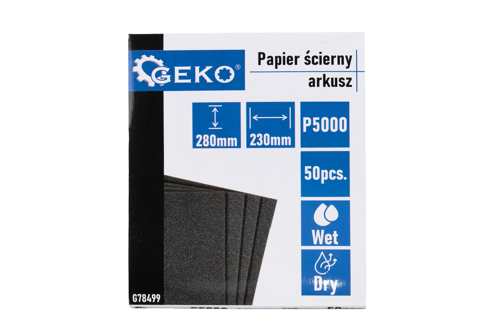Vodní brusný papír Geko P5000 – detail povrchu abraziva