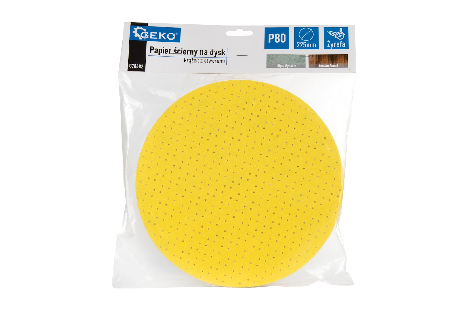 Brusný papír na disk kotouč s otvory 225 mm P80 žirafa – detail zrnitosti a struktury